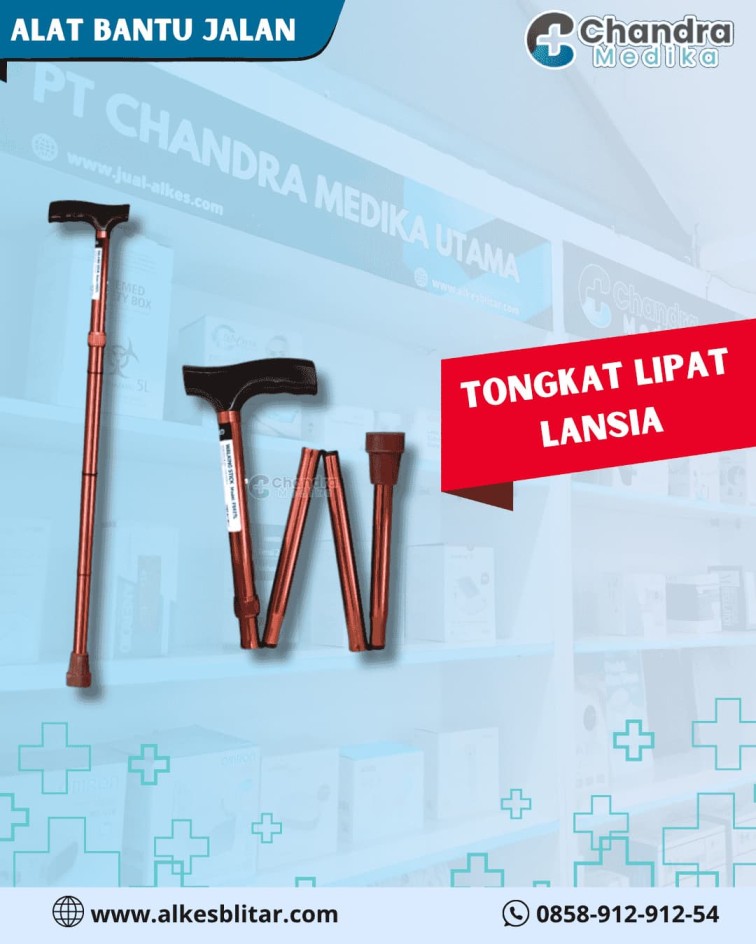 tongkat lipat lansia ringan dan praktis