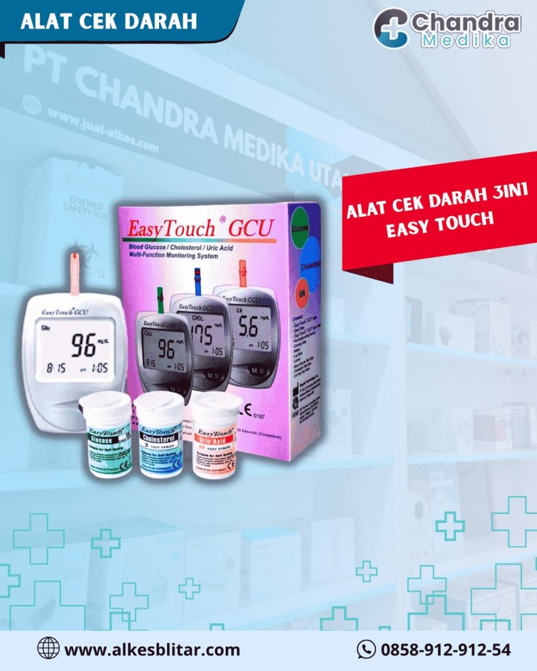 Easy Touch 3in1 – Alat Tes Gula, Kolesterol, Asam Urat