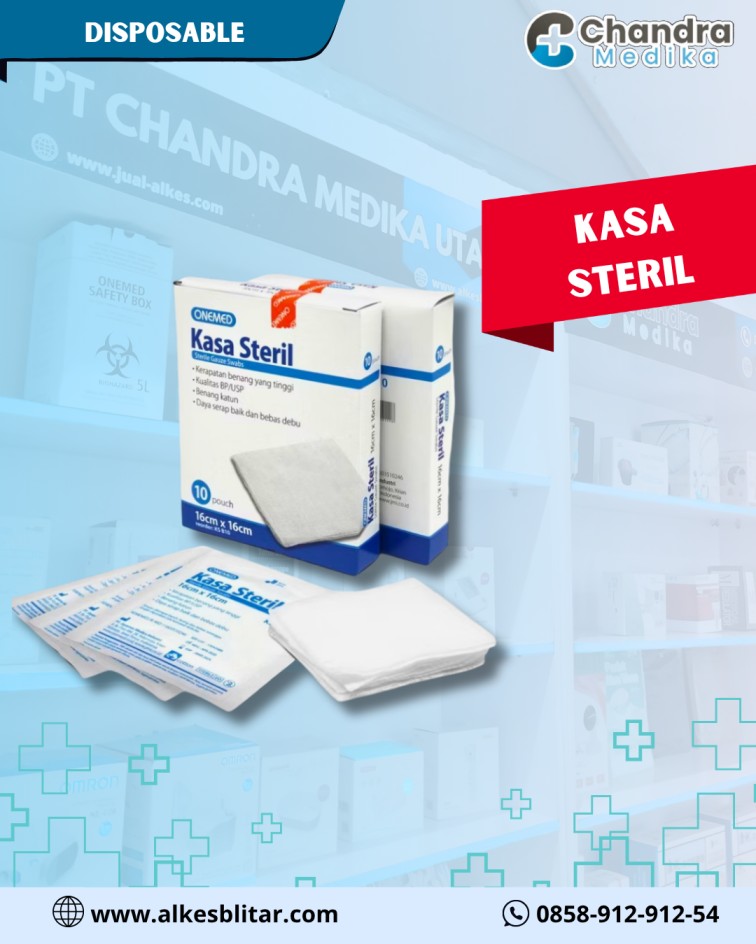 Kasa steril adalah lembaran kain kasa yang sudah melalui proses sterilisasi, seperti uap panas (autoklaf), radiasi gamma, atau gas etilen oksida