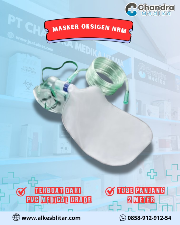 Non-Rebreathing Mask (NRM) adalah masker oksigen khusus yang dilengkapi dengan kantong reservoir dan satu atau lebih katup satu arah