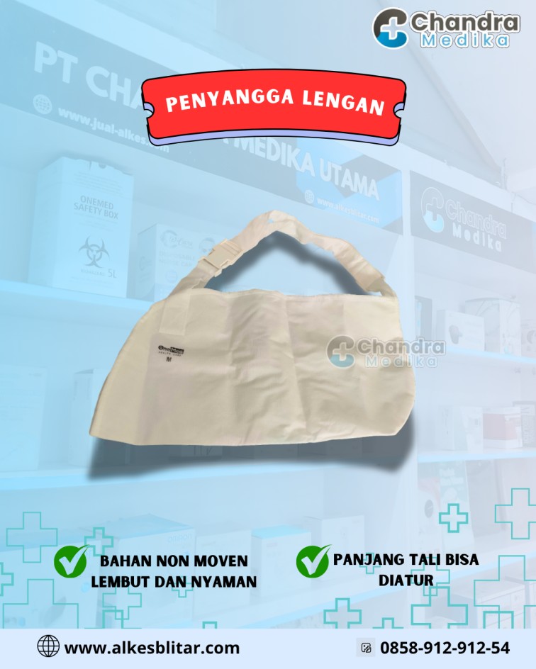 Arm sling penyangga lengan adalah salah satu alat bantu medis yang dirancang khusus untuk memberikan dukungan pada lengan yang mengalami cedera, patah tulang, atau setelah menjalani tindakan operasi.