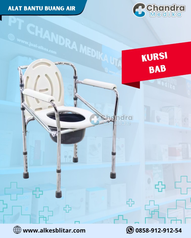 Kursi BAB Commode Chair adalah alat bantu kesehatan yang dirancang khusus untuk membantu aktivitas buang air besar bagi pasien, lansia, maupun penyandang disabilitas