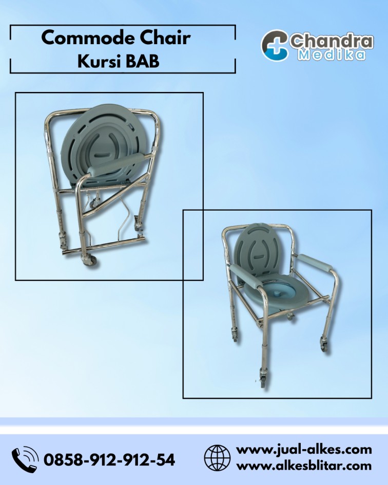 Kursi BAB Commode Chair Roda 