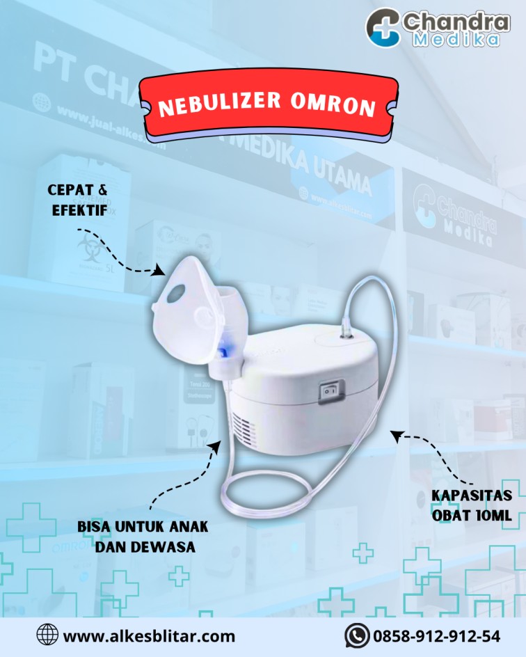 Nebulizer Omron NE-C106, alat nebulizer elektrik yang dirancang khusus untuk memberikan terapi inhalasi secara efektif, nyaman, dan mudah digunakan di rumah.