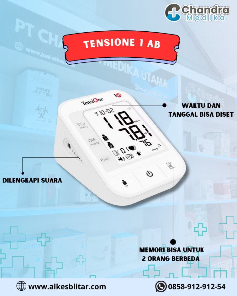 Tensimeter  Digital Tensione 1AB Voice: Alat Ukur Tekanan Darah Digital dengan Panduan Suara yang Lebih Mudah Digunakan