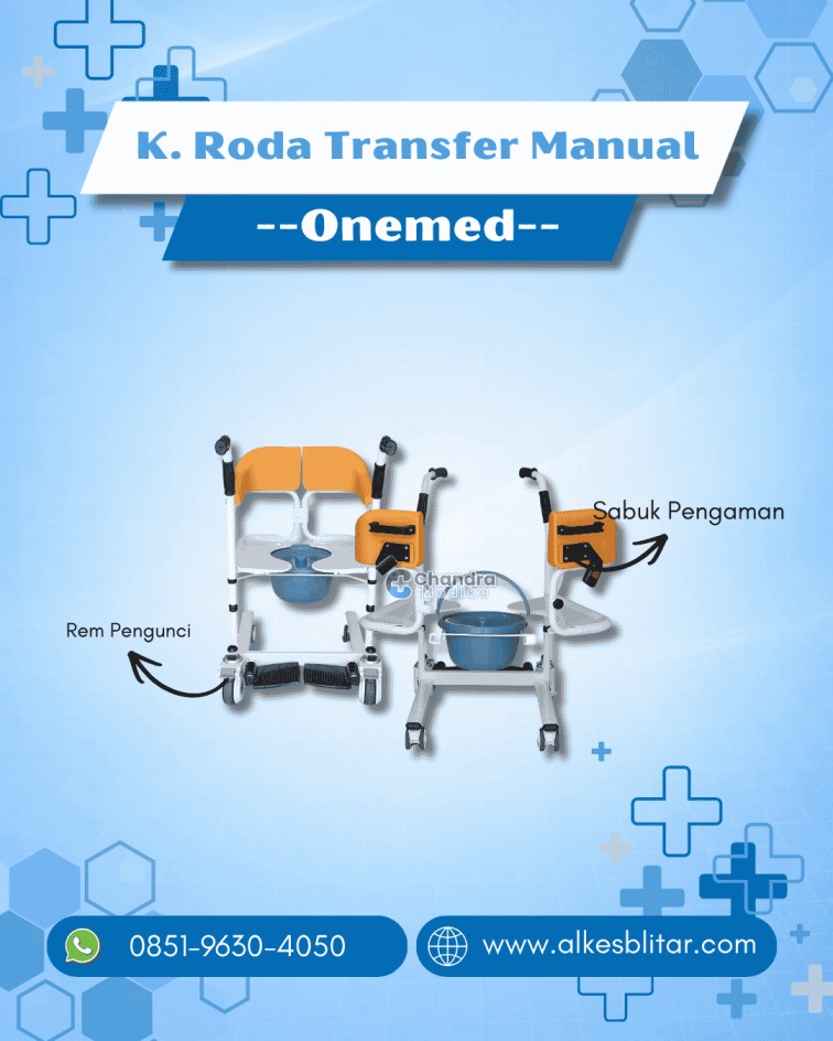 Kursi Roda Transfer Pasien Manual + Commode