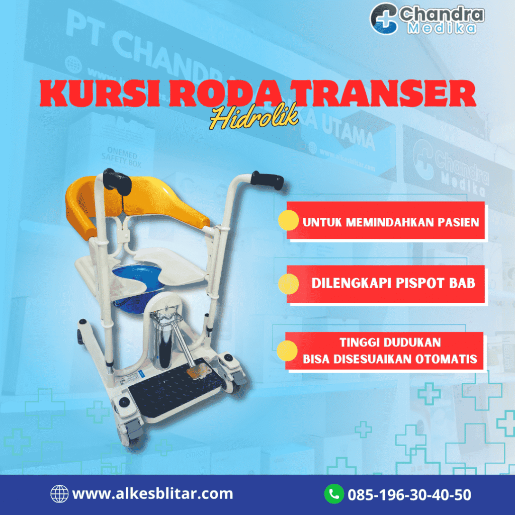 Kursi Roda Transfer Pasien Hidrolik + Commode