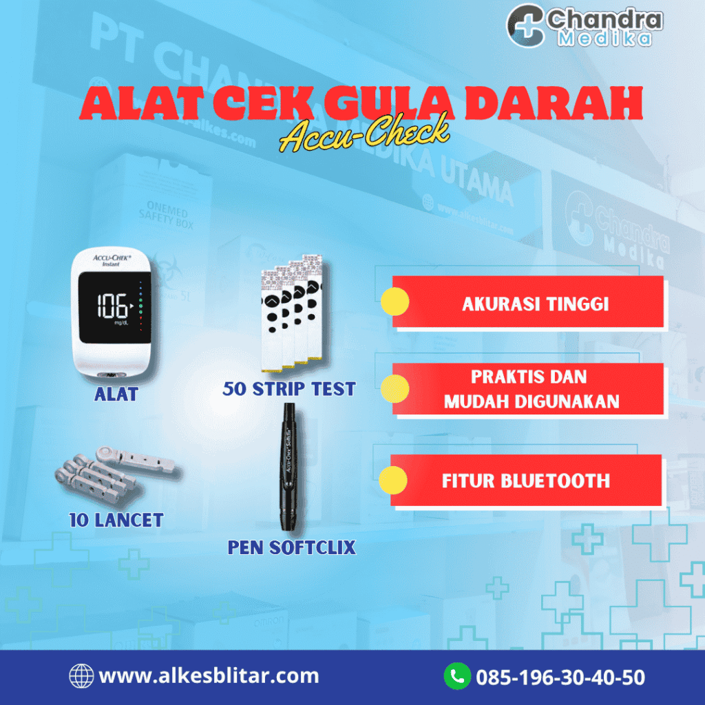   Alat Cek Gula Darah Accu Chek + Strip 50 Pcs