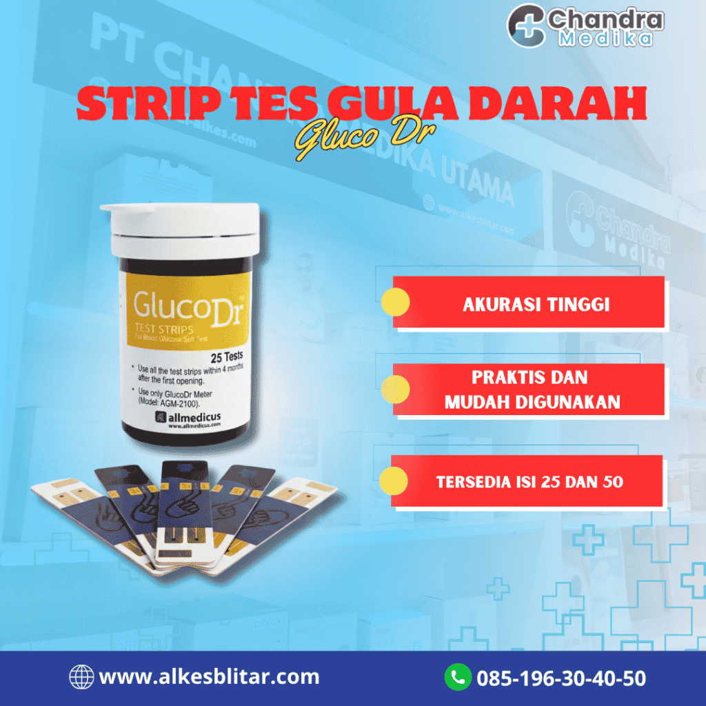 Strip Tes Gula Darah GlucoDr Auto AGM-2000 Isi 25 dan 50 Strip