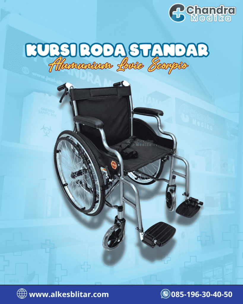 Kursi Roda Avico Lovie Standar Black Aluminium Ringan