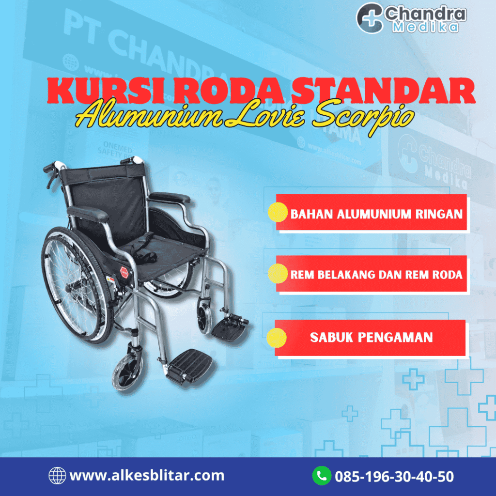 Kursi Roda Avico Lovie Standar Black Aluminium Ringan