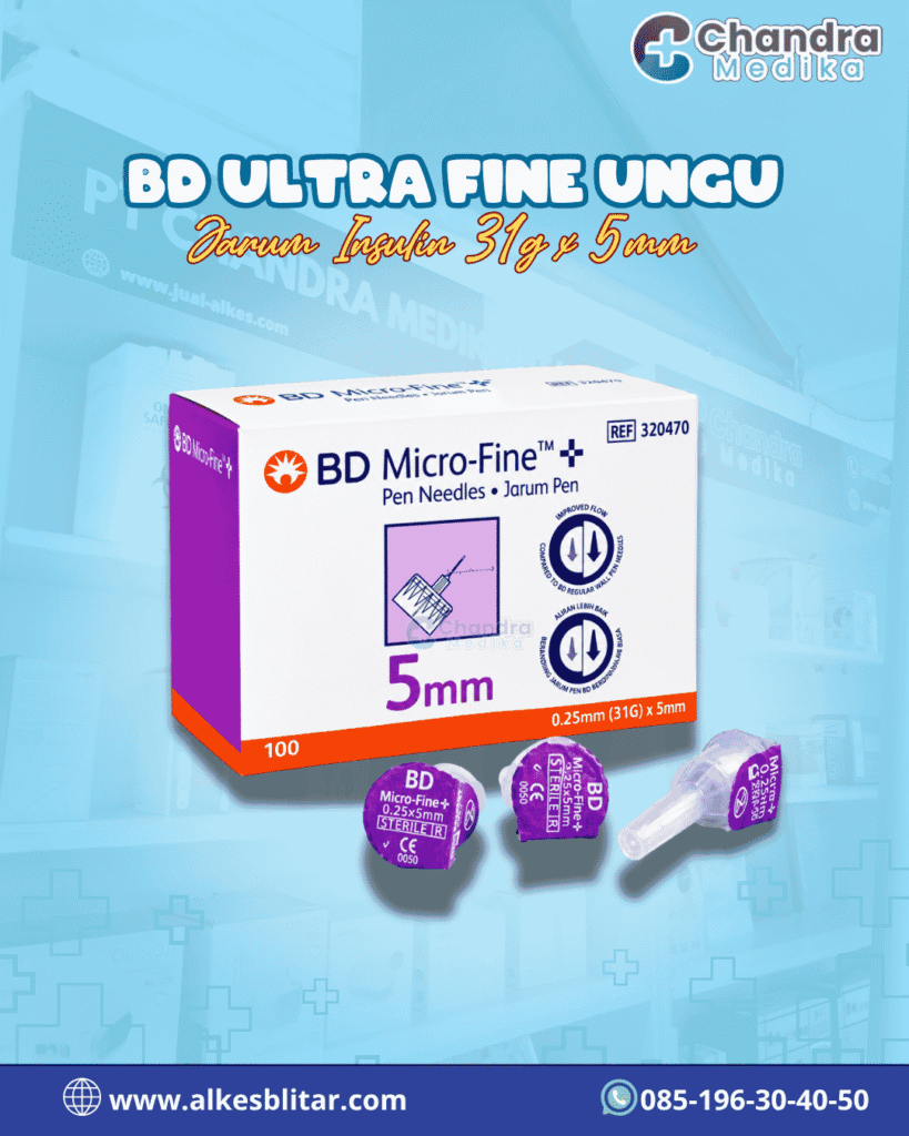 Jarum Insulin Ungu BD Ultra-Fine PRO 5mm (31G)