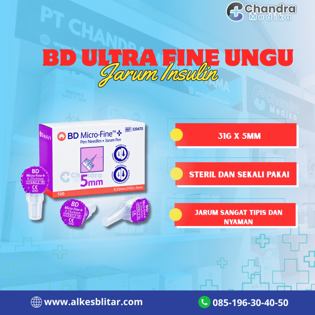 Jarum Insulin Ungu BD Ultra-Fine PRO 5mm (31G)