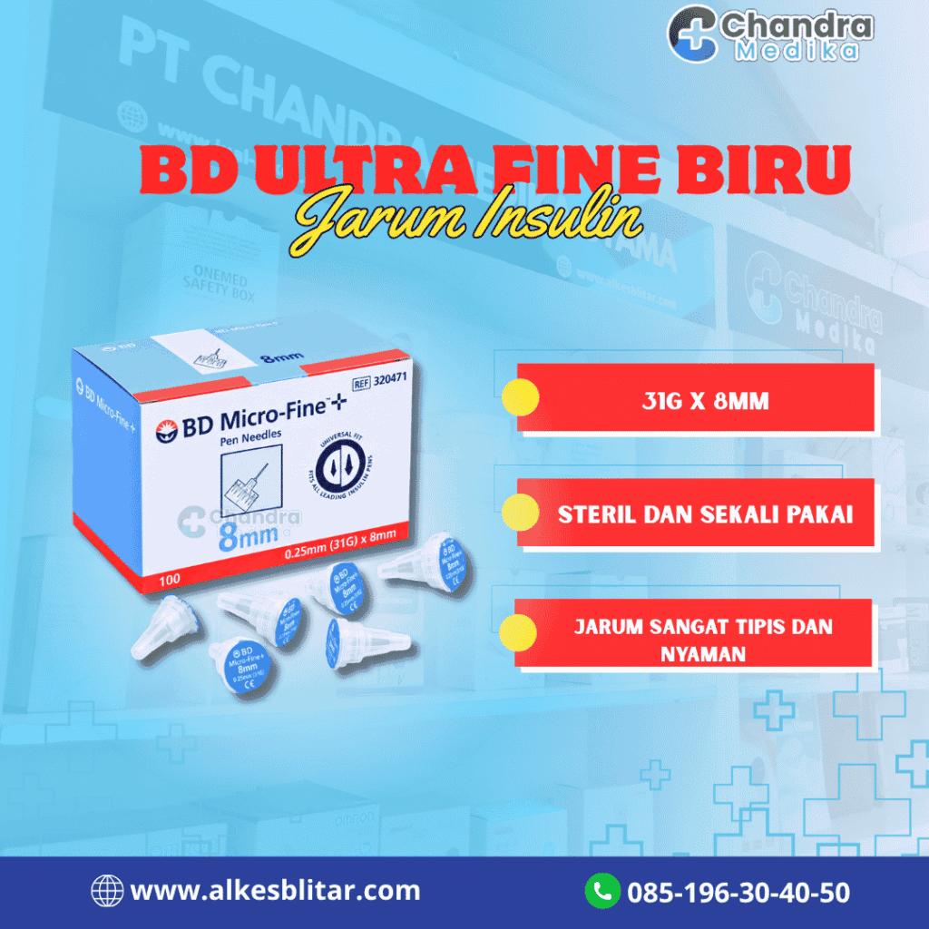 Jarum Insulin Biru BD Ultra Fine PRO 8mm (31G)